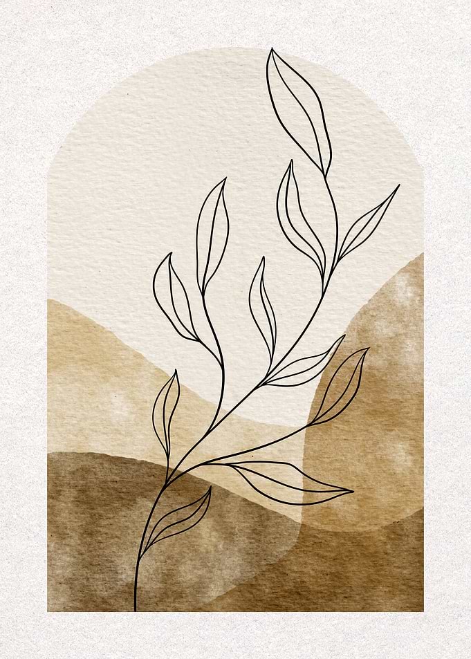 Minimalist Botanical Line Art Illustration