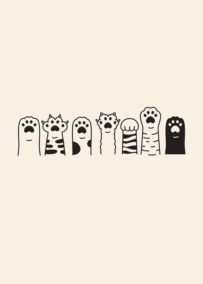 Cute Cat Paws Illustration