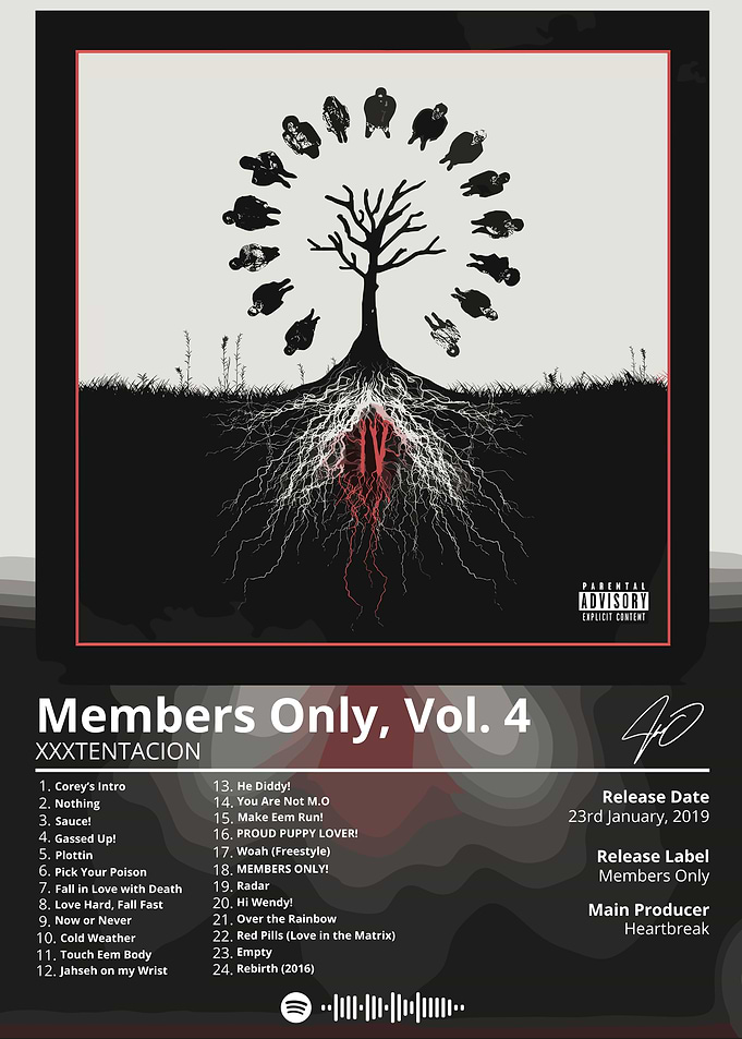 xxxetentacion Members Only, Vol. 4 Album Cover