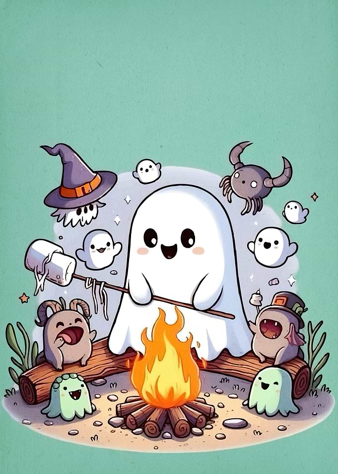 Cute Ghost Campfire
