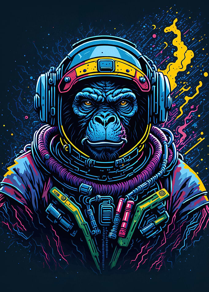 Cyberpunk Gorilla Astronaut