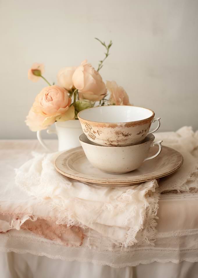 Vintage Teacups and Flowers