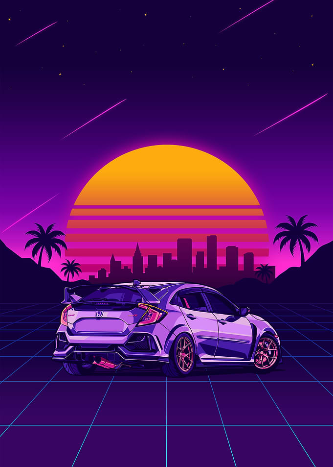 Retro Honda Civic Illustration