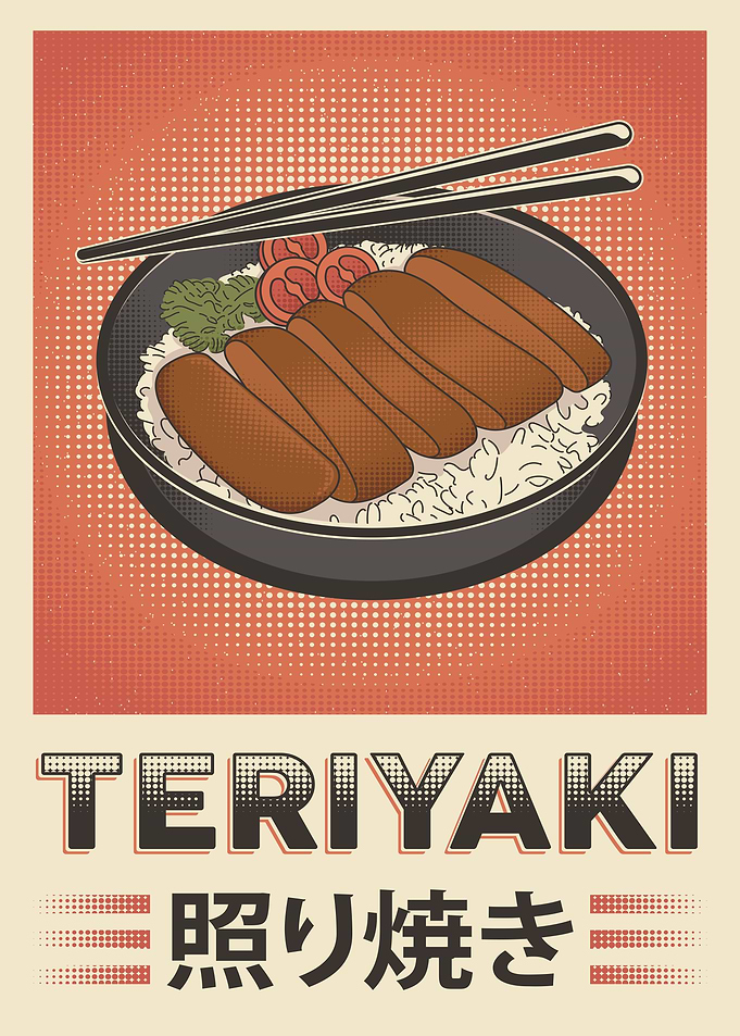 Teriyaki Bowl Retro Art