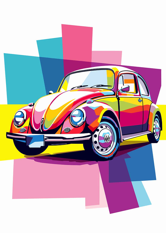 Colorful Volkswagen Beetle Pop Art