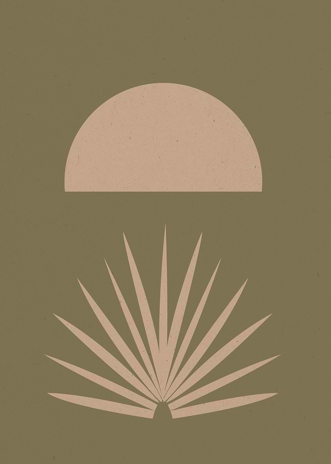 Abstract Boho Palm and Sun