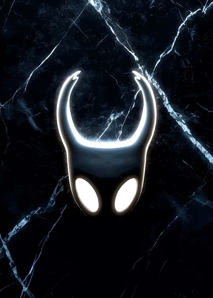Hollow Knight Symbol on Marble Background