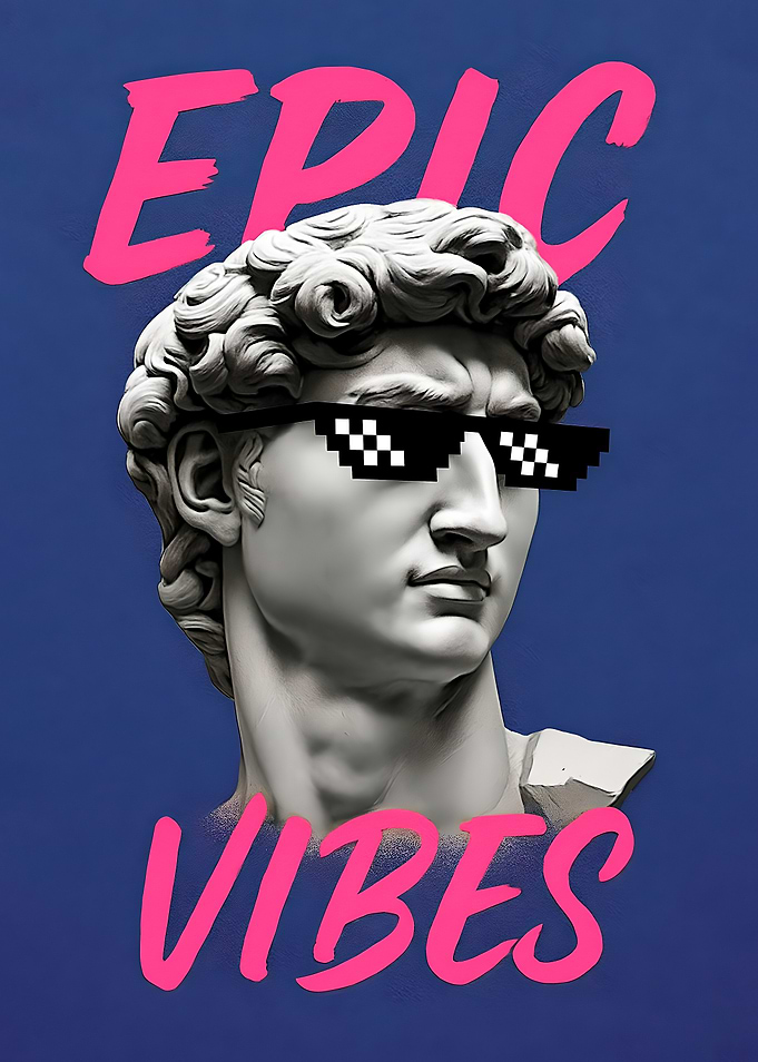 Epic Vibes David Statue with Sunglasses