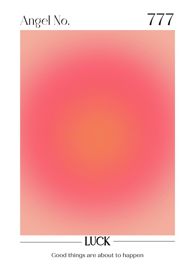 Angel Number 777 Luck Poster