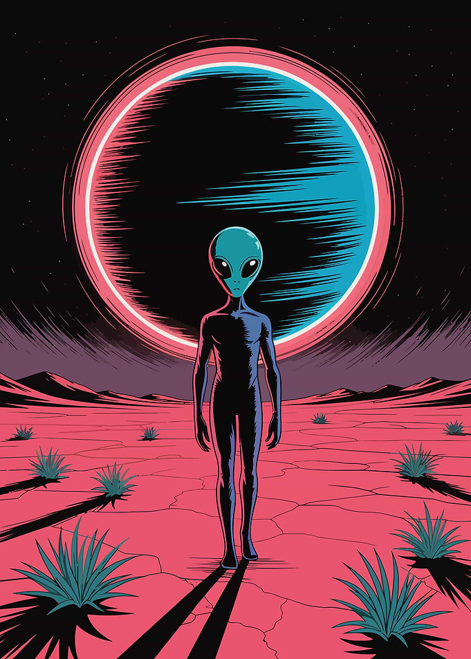 Alien on a desolate planet