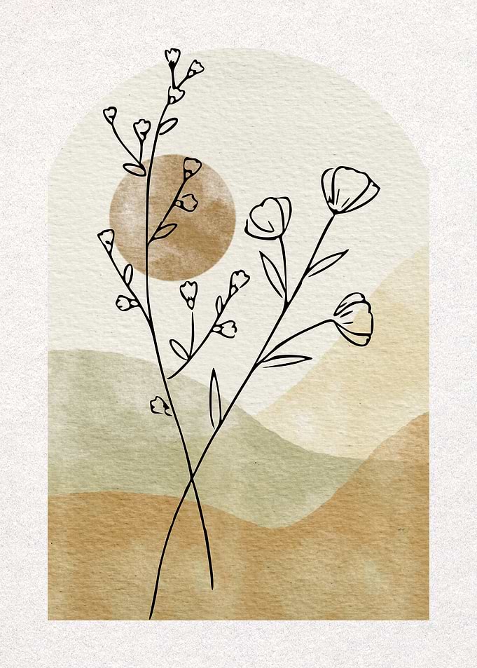 Minimalist Floral Line Art