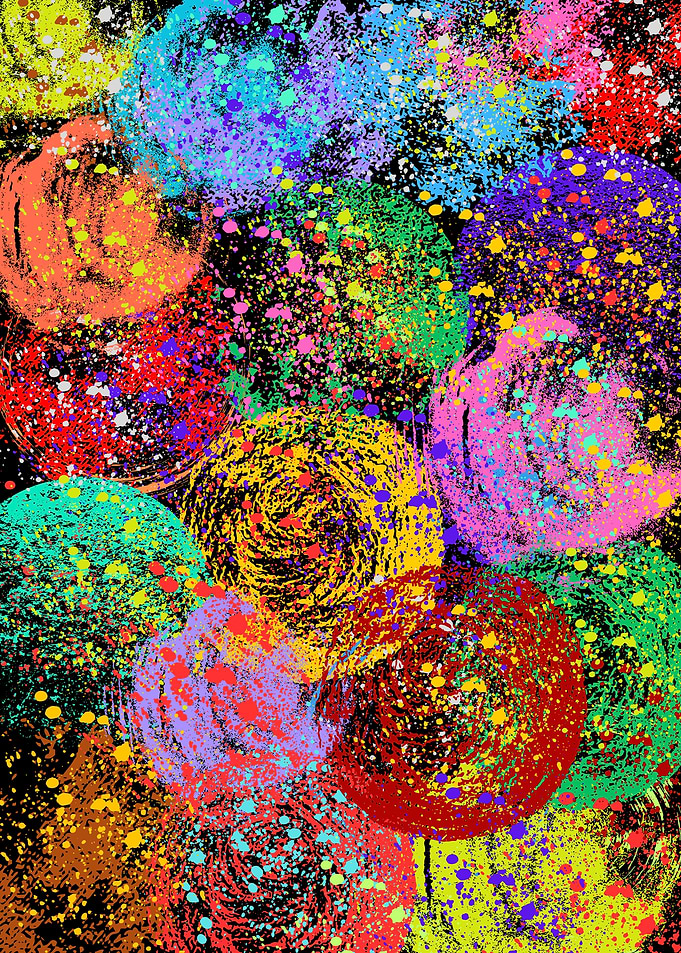 Abstract Circles on Black