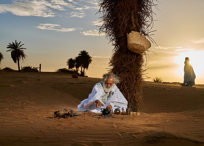 Desert Tea Ceremony at Sunset