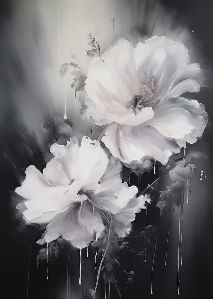 Monochrome Floral Painting