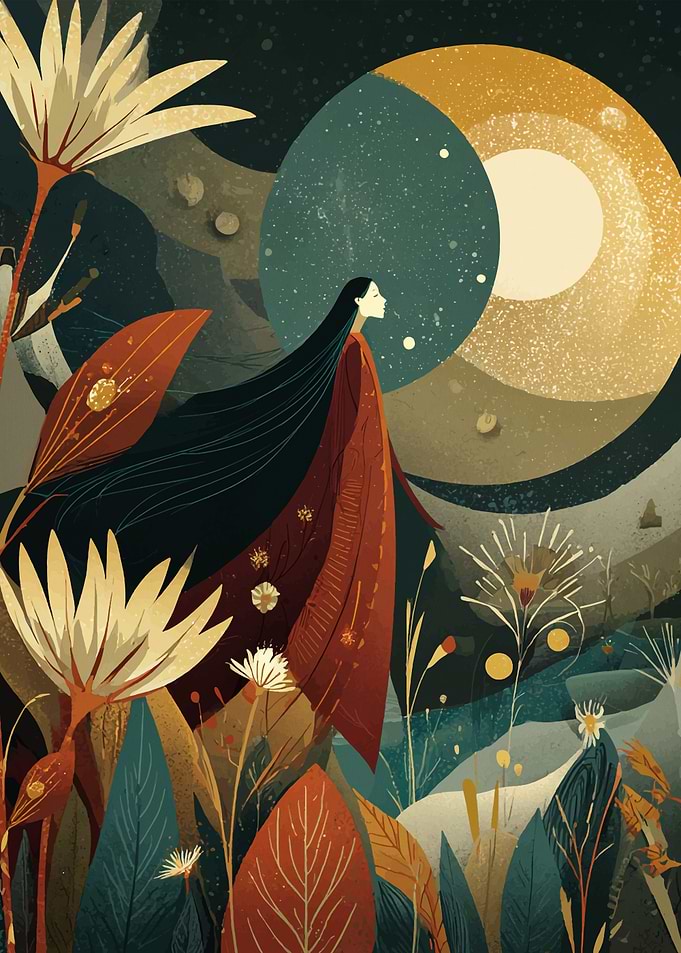 Woman in Nature Digital Art