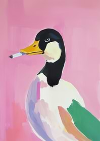 Duck with Cigarette Painting