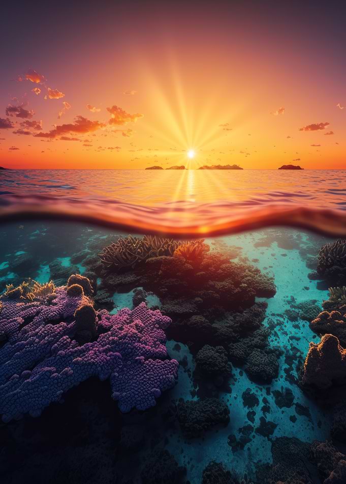 Ocean Sunset Coral Reef