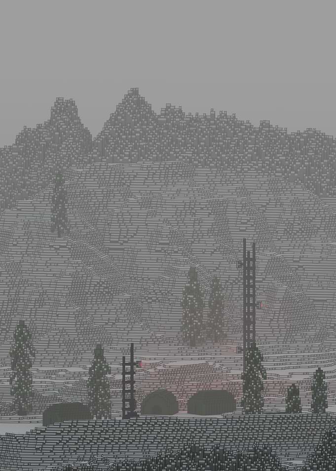 Voxel Military Base By Snowy Mountain