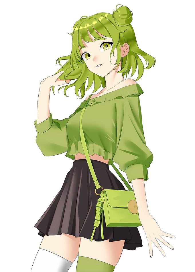 Anime Girl with Green Hair