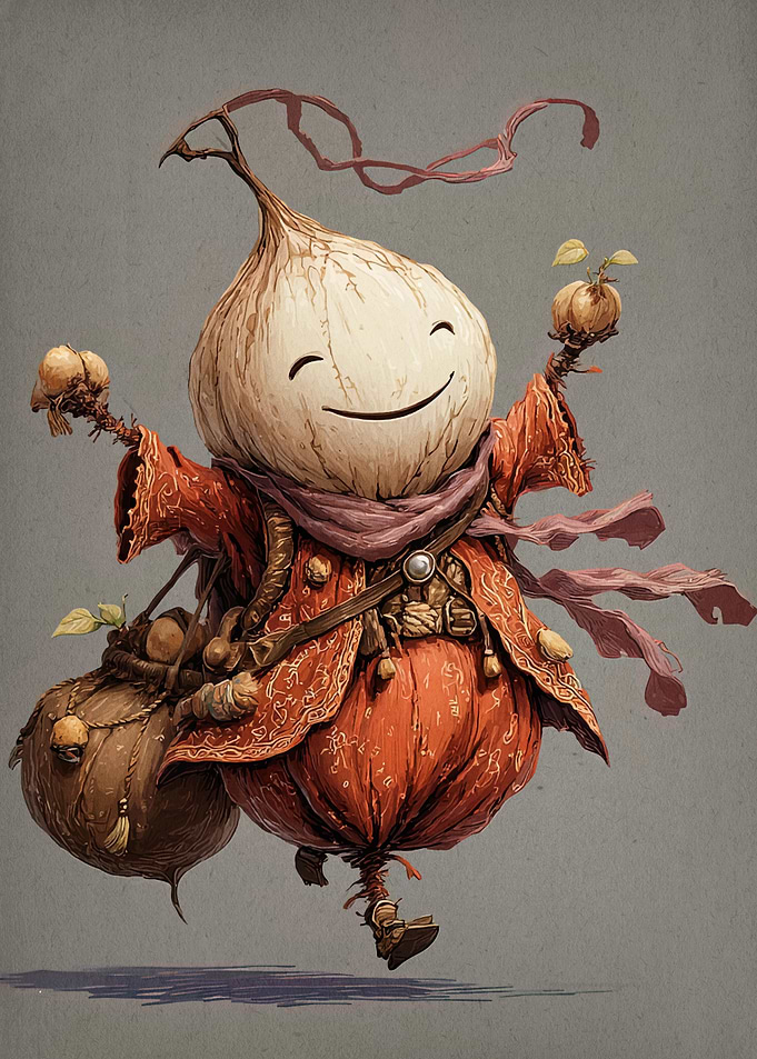Happy Onion Character Illustration