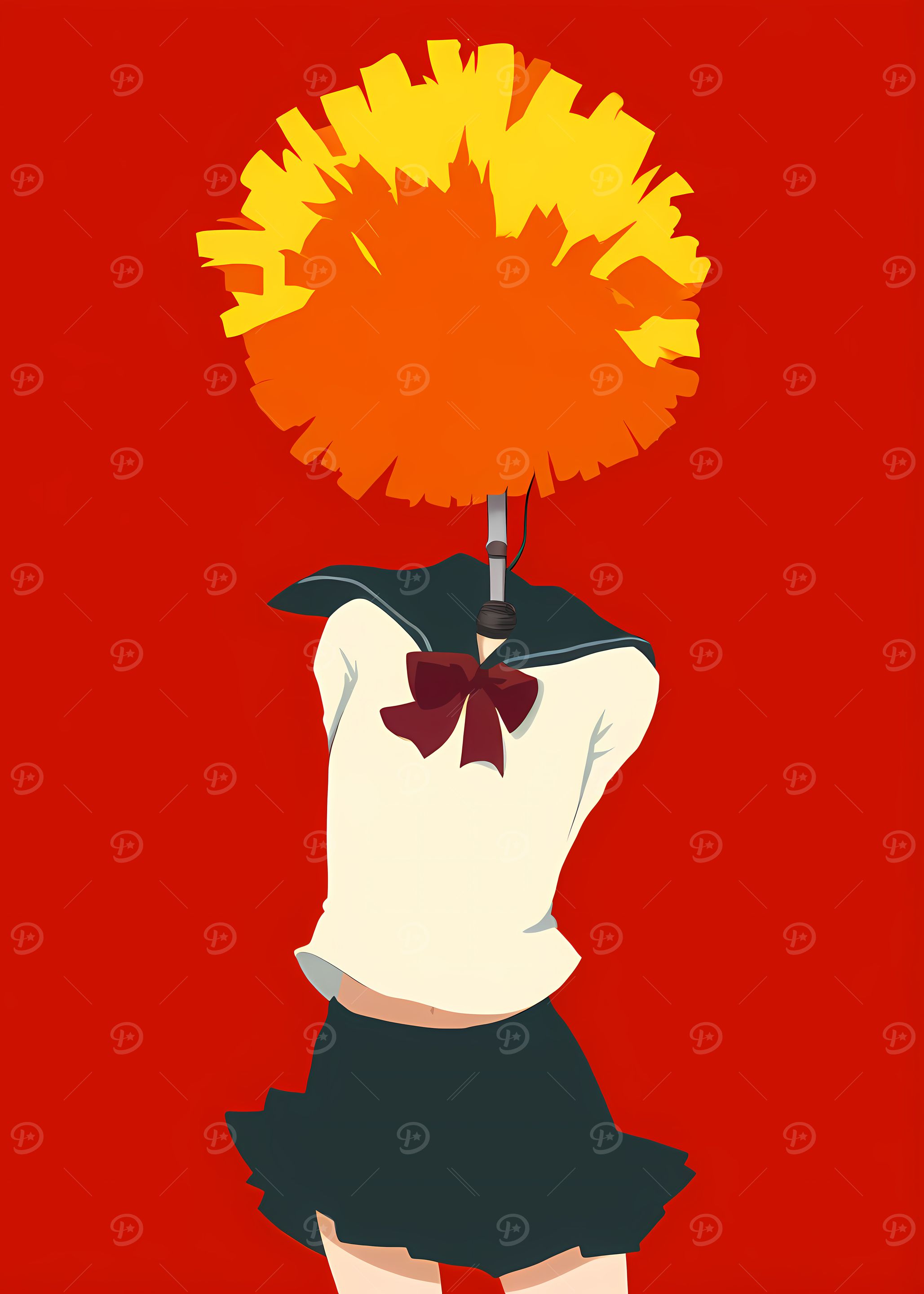 Cheerleader Uniform with Pom-Pom Head
