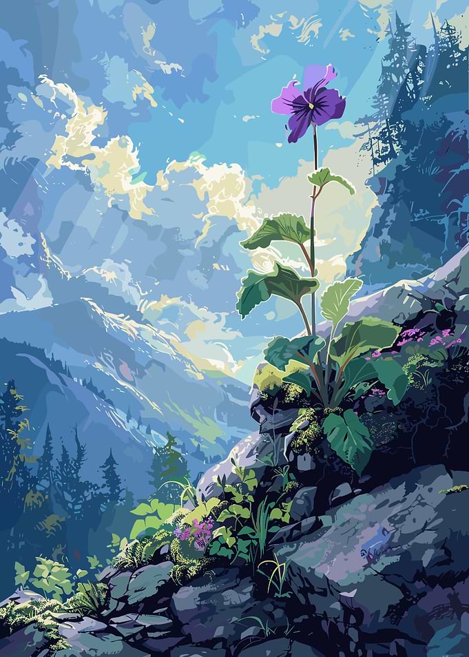 Mountain Flower Landscape