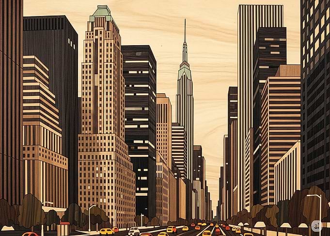 New York City Skyline Wood Art