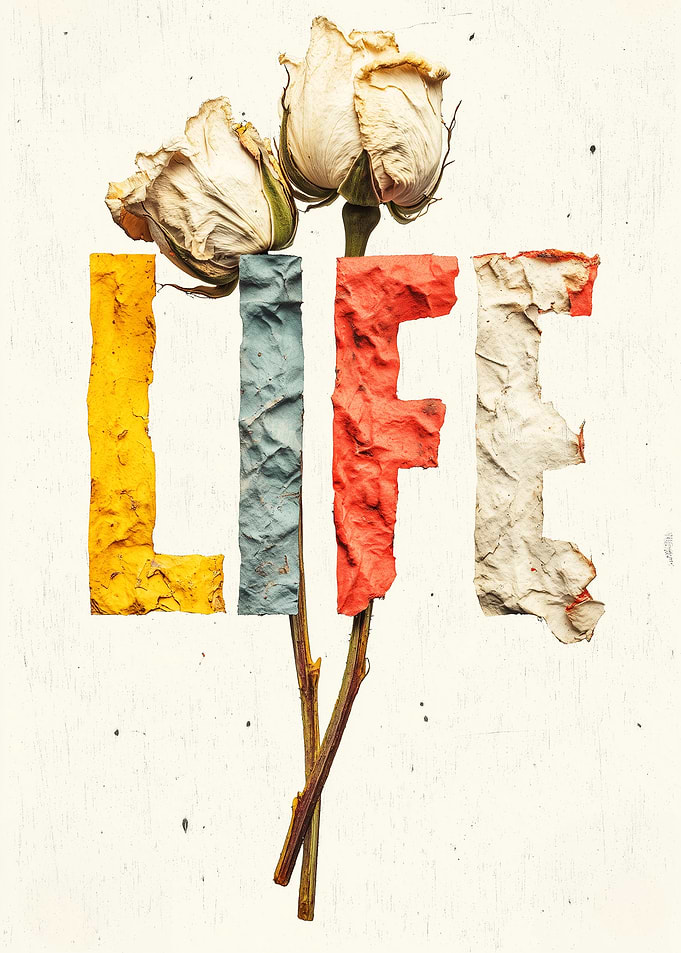 Life: Floral Typography Art