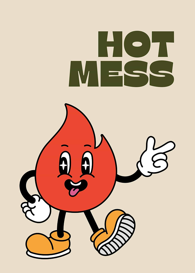 Hot Mess Cartoon Character