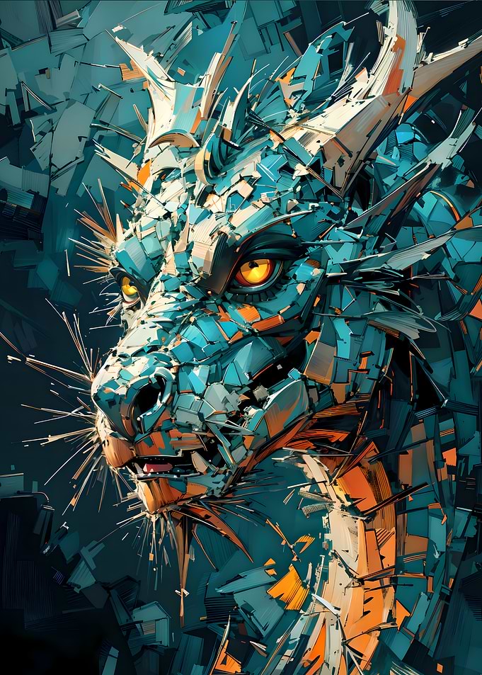 Abstract Dragon Head Digital Art