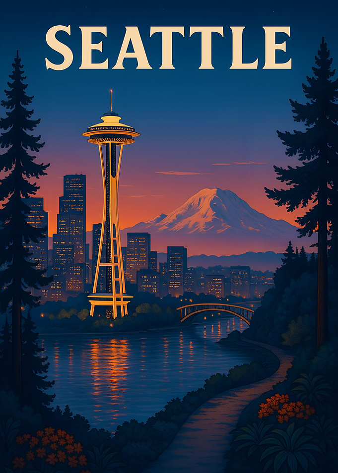 Seattle Cityscape at Dusk