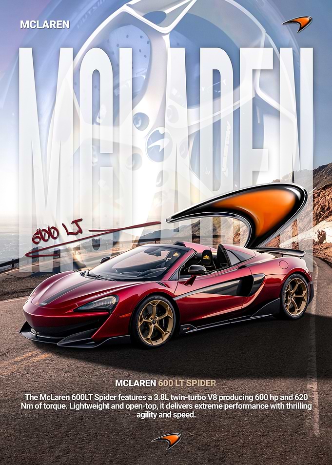 McLaren 600LT Spider Car Advertisement