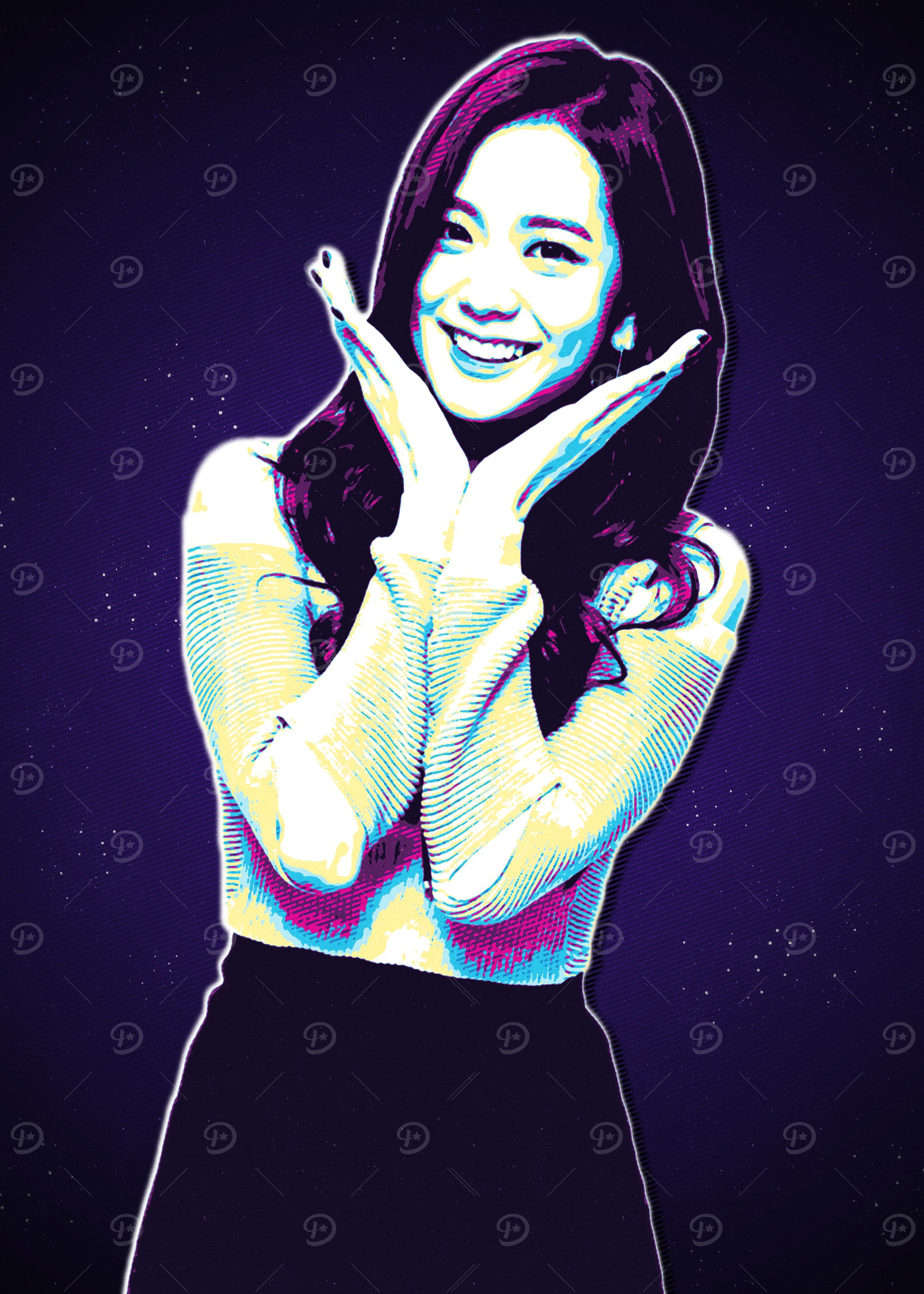 Jisoo Blackpink Portrait with Retro Filter