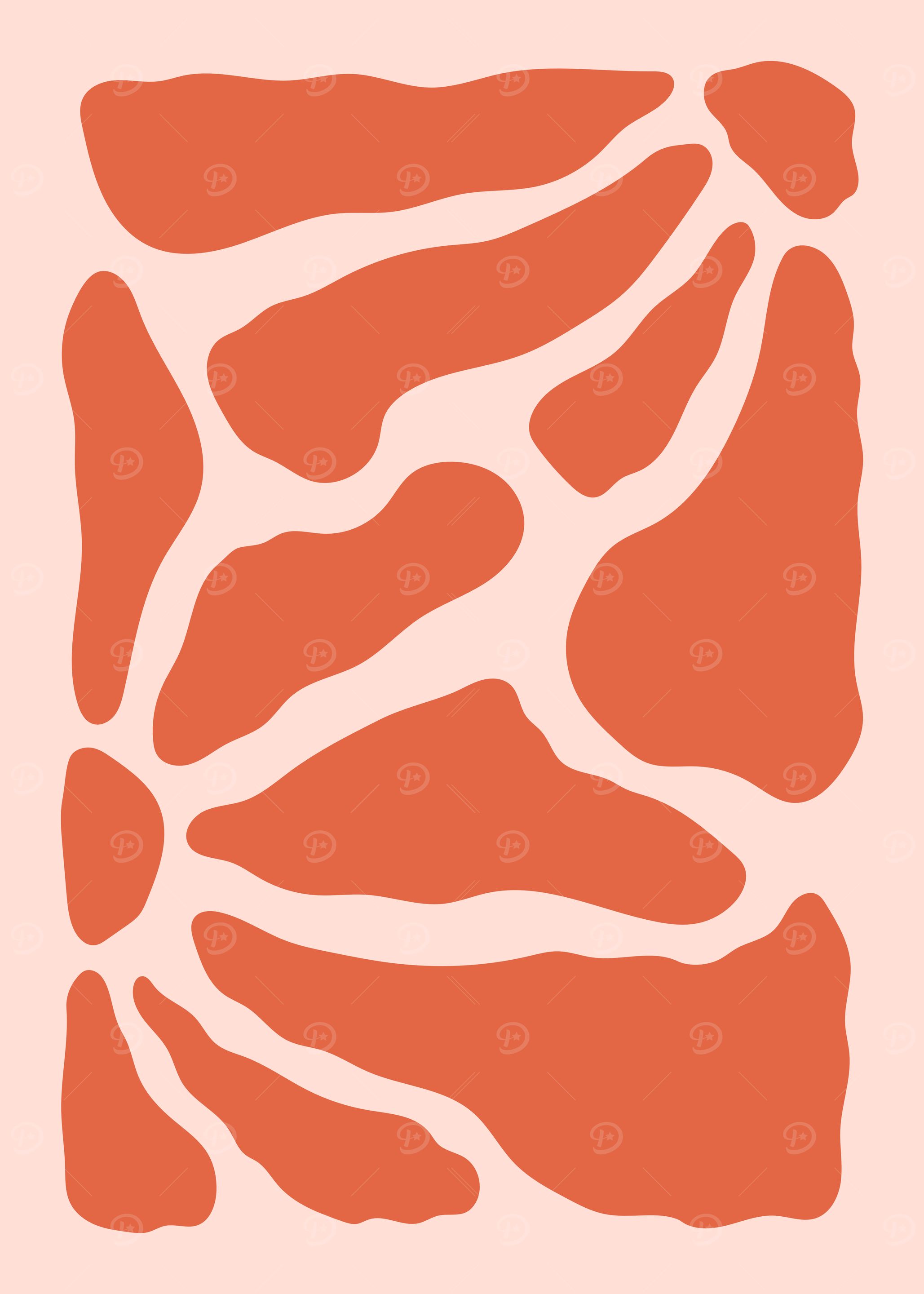 Abstract Orange Shapes on Light Background