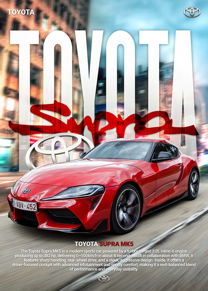 Red Toyota Supra MK5 on Road