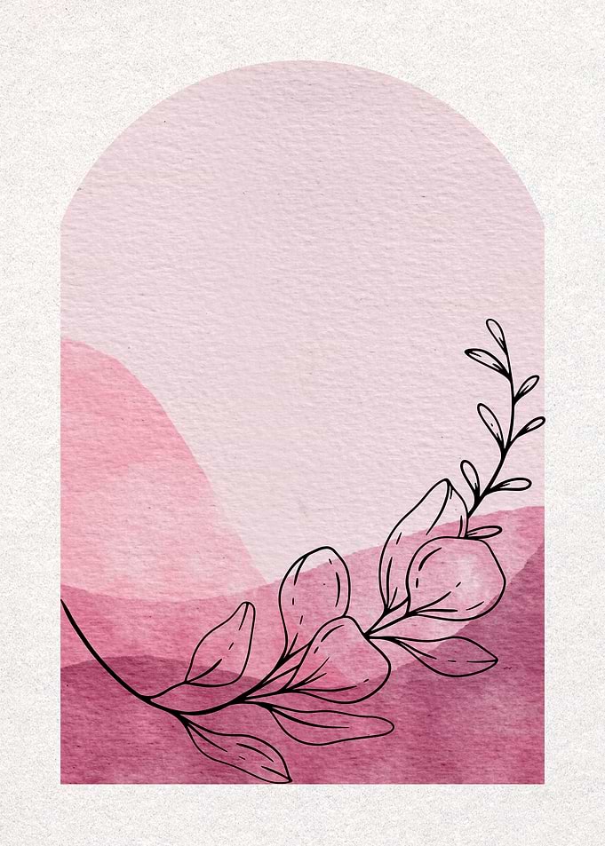 Pink Watercolor Arch with Floral Accent