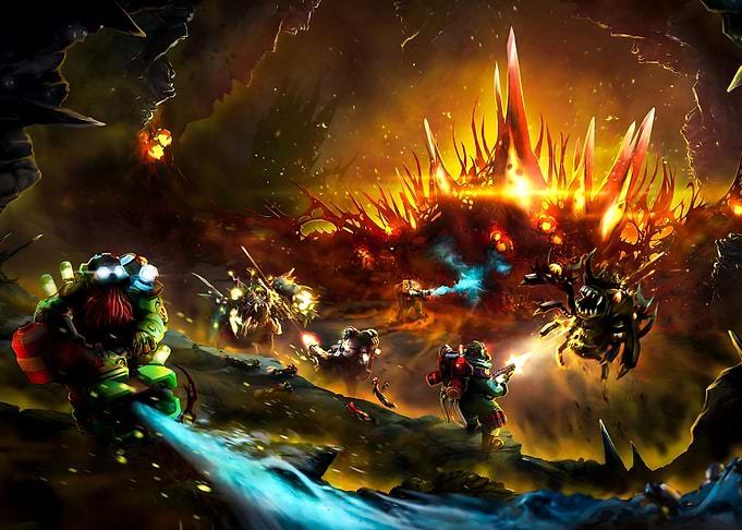 Deep Rock Galactic Combat Scene