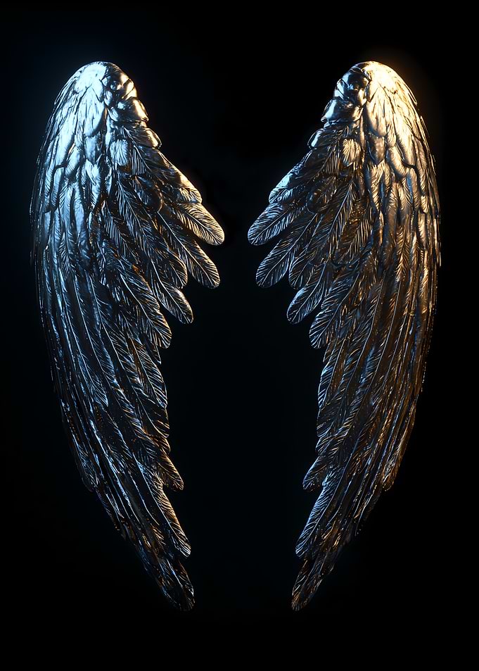 Silver Angel Wings of Light