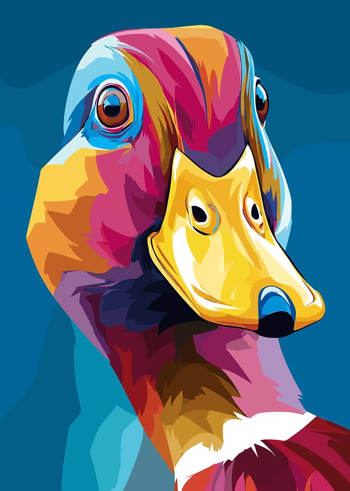 Colorful Duck Portrait