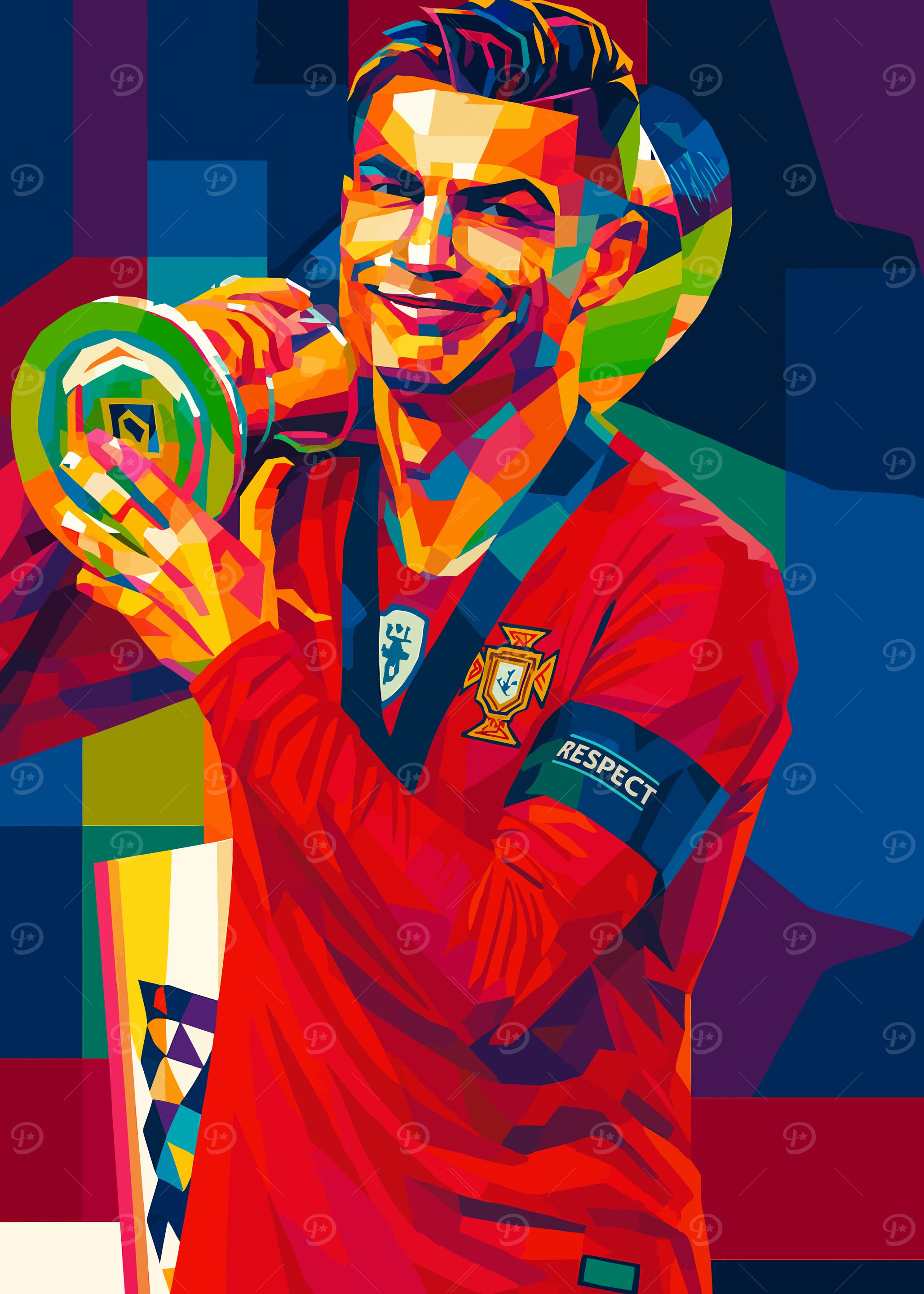Cristiano Ronaldo Colorful Pop Art Portrait