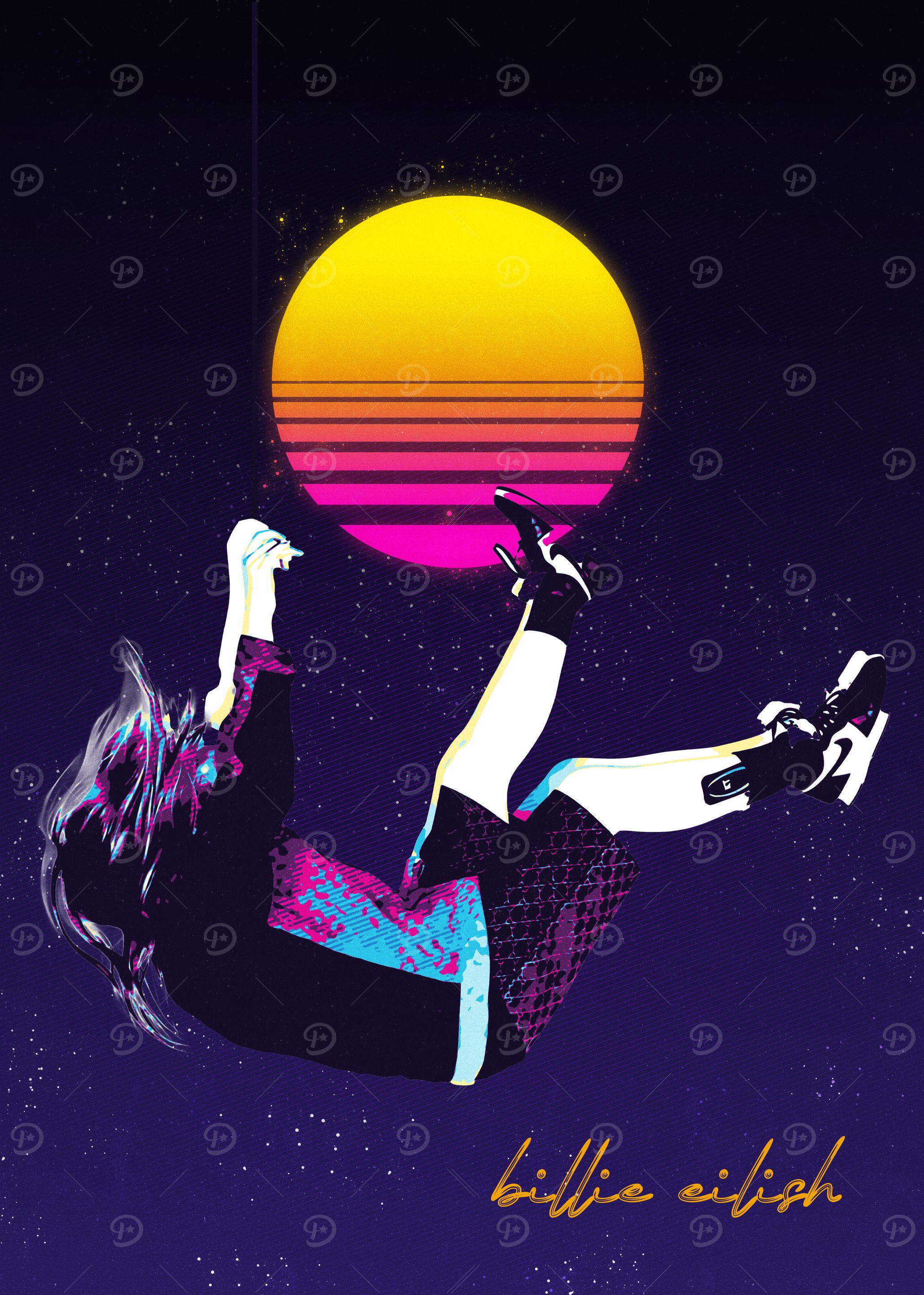 Billie Eilish Retro Art