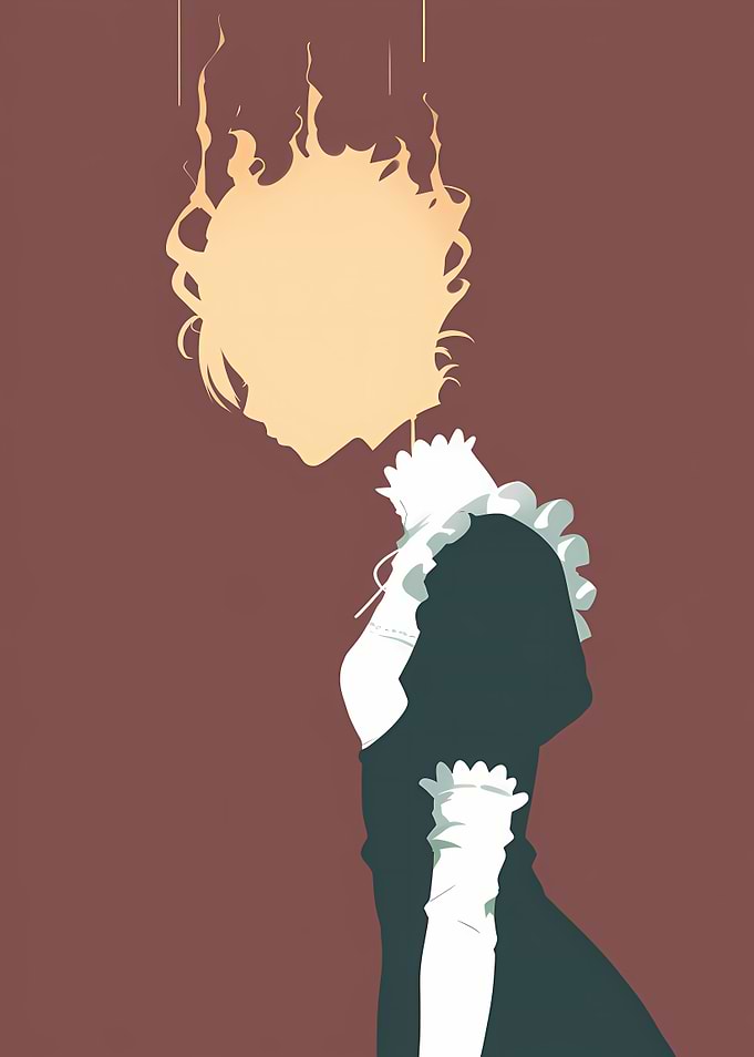 Silhouette of a Maid with Fire Hair
