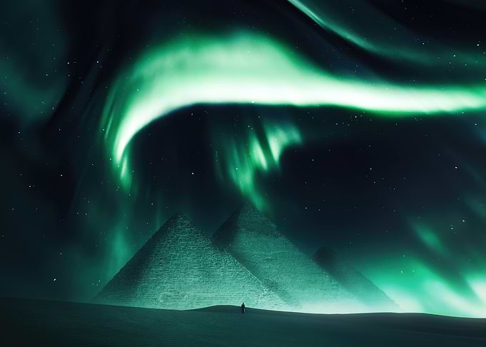 Pyramids Aurora Borealis