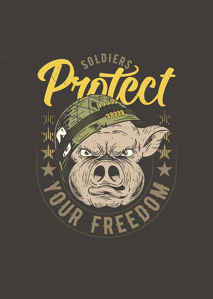 Soldiers Protect Your Freedom Pig
