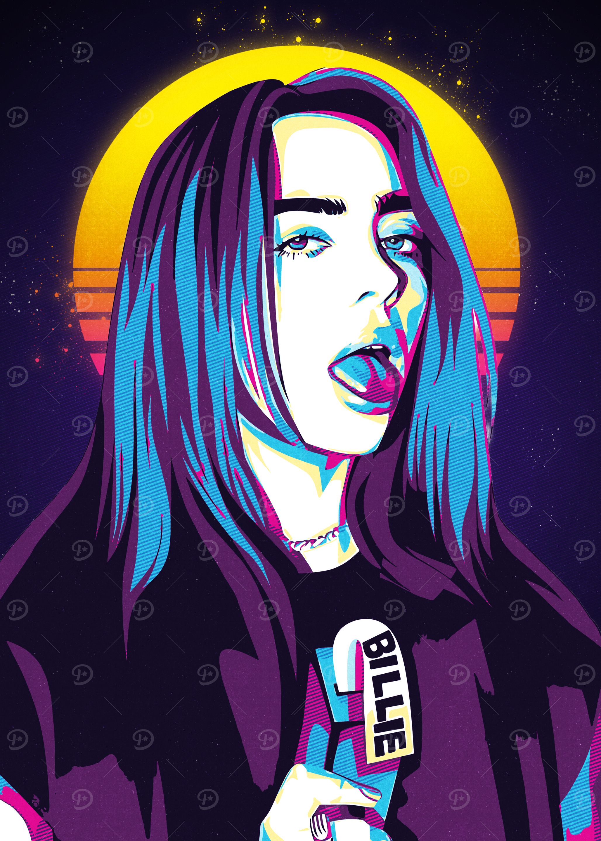 Billie Eilish Retro Pop Art