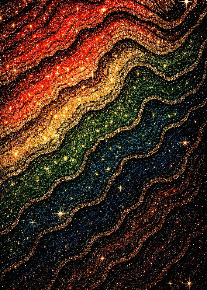 Glittering Rainbow Waves