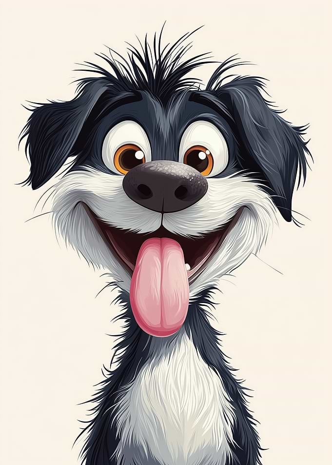 Cartoon Dog with Tongue Out