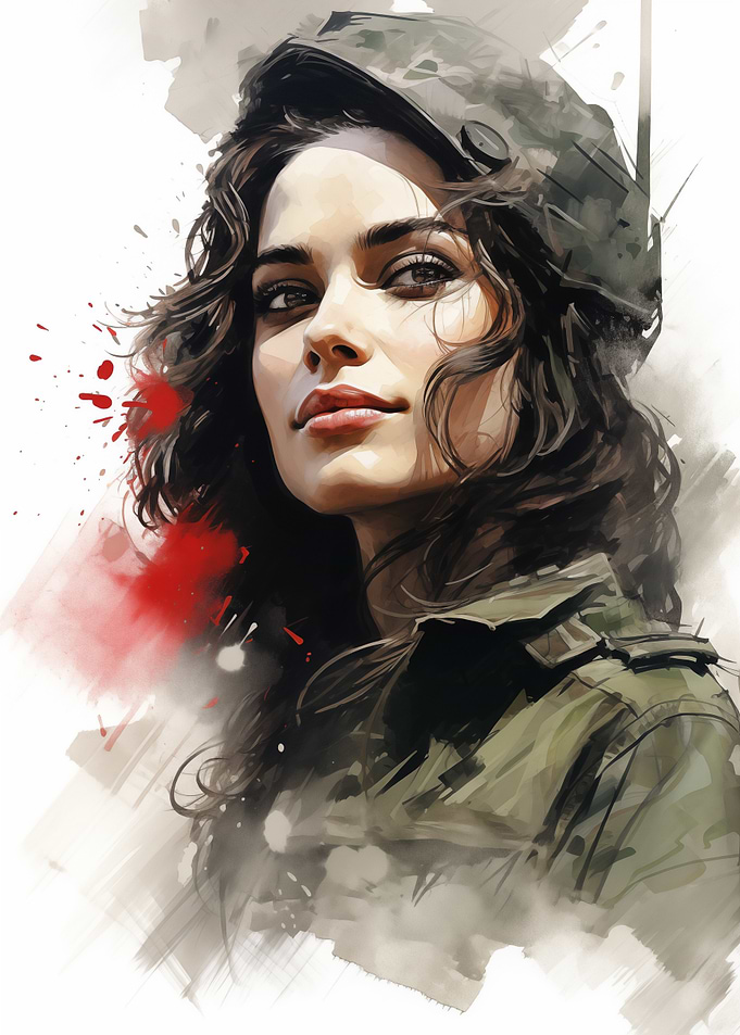 Woman in Military Uniform