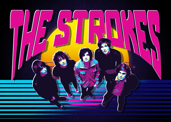 The Strokes Band Retro Art