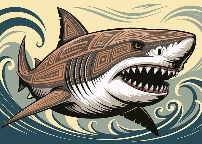 Tribal Shark Illustration